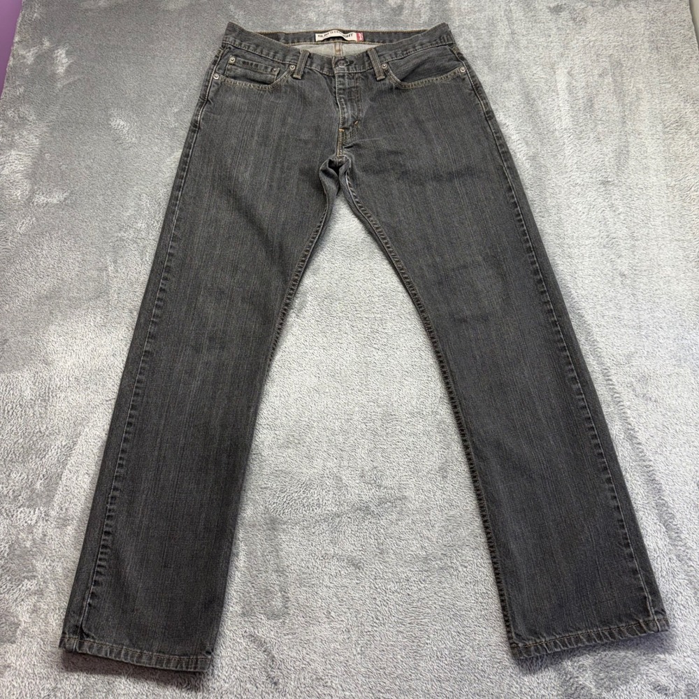 Levis 514‎ Slim Straight Jeans Mens 32x32 Gray Good Zip Fly Denim